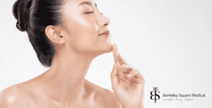 female patient after chin liposuction