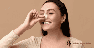 female patient after nose surgery