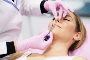 liquid rhinopasty done on a female patient