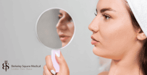 girl checking the results of a revision surgery