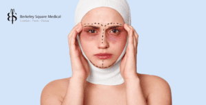 female patient with bruised eyes